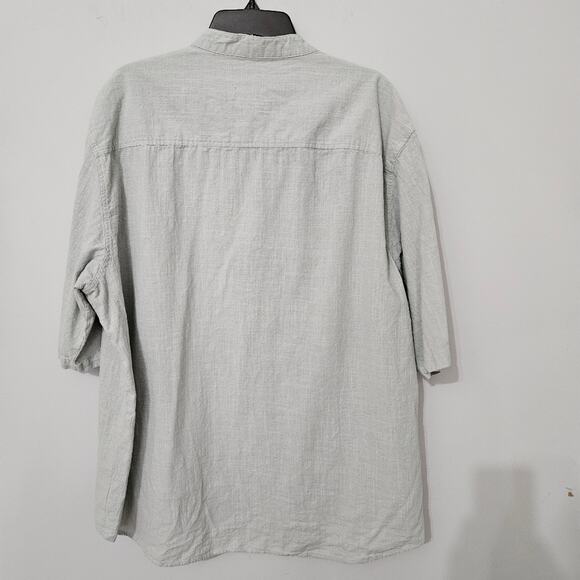 JMIERR Men's XXXL Green Casual Shirt 100% Cotton Beachy Coastal Wedding Henley - Picture 8 of 13